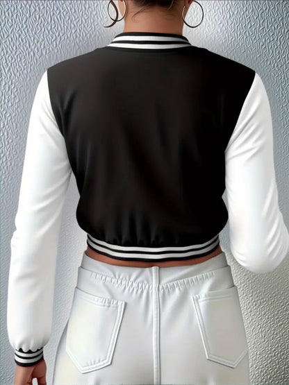 Women's Black Baseball Jacket