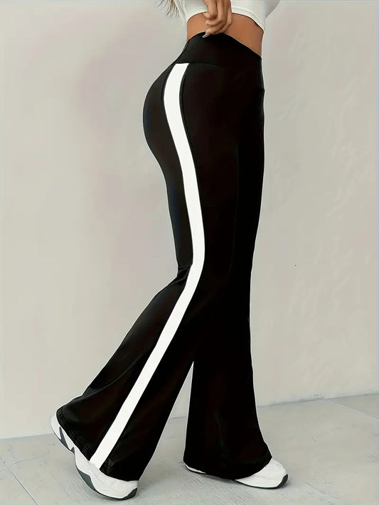 Sporty Black & White Women's Pants