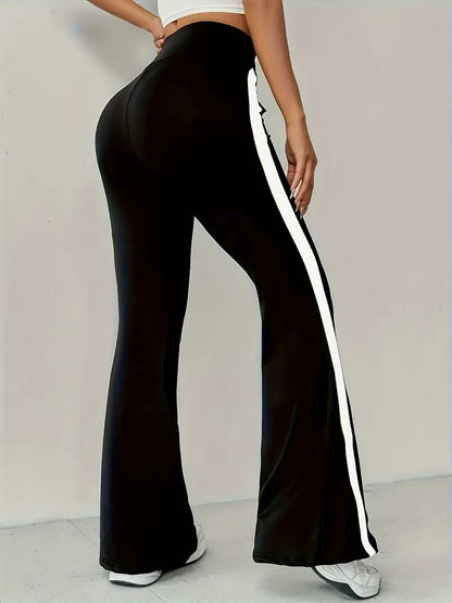 Sporty Black & White Women's Pants